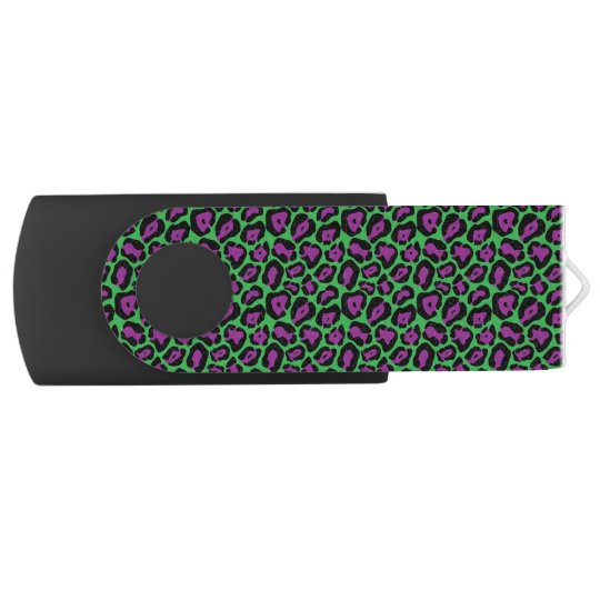 Chic Green & Purple Leopard Print USB USB Flash Drive