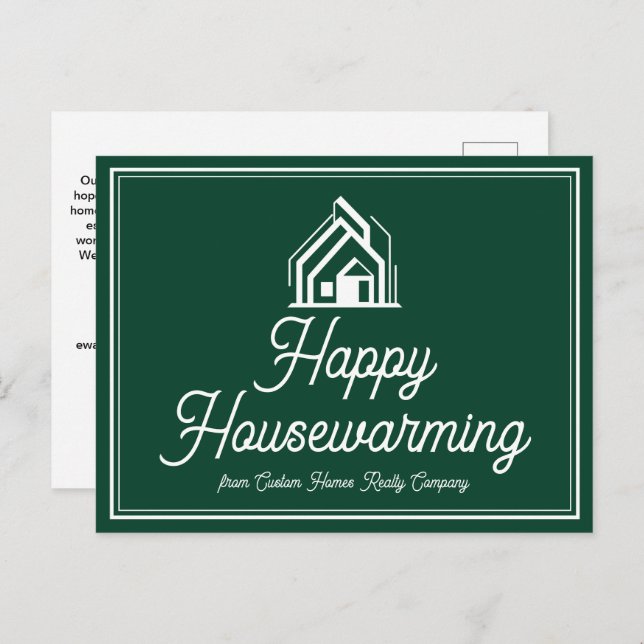 Chic Green Real Estate Company Custom Realtor Postcard (Front/Back)