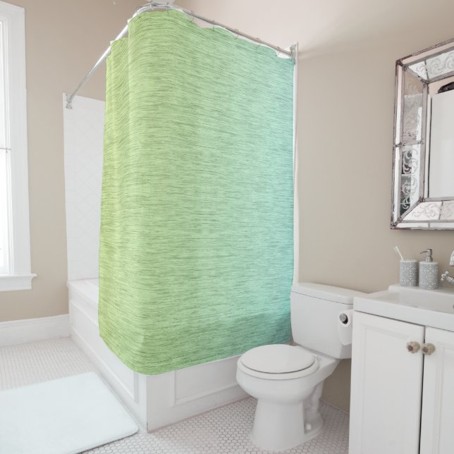Chic Green Static Texture Shower Curtain (In Situ)