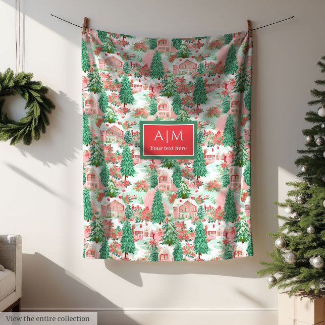 Chic green watercolor preppy custom name blanket (Chic green watercolor preppy custom name blanket)