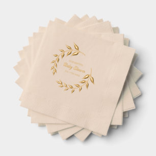 Chic Greenery Baby Shower Foil Napkins