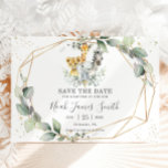 Chic Greenery Jungle Animals Baptism Christening Save The Date<br><div class="desc">Personalise this chic gender neutral greenery jungle animals save the date with your own wording easily and quickly.  Simply click the customise it further button to edit the texts,  change fonts and fonts colours.  Matching items available in store.  (c) The Happy Cat Studio</div>