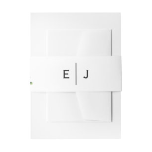 Chic Greenery Monogram Invitation Belly Band