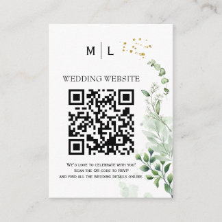 Chic Greenery QR Code Enclosure Invitation