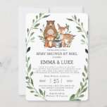 Chic Greenery Woodland Animals Baby Shower by Mail Invitation<br><div class="desc">Personalise this chic greenery woodland animals baby shower by mail invitation with your message and details today! Simply press the customise it button to further re-arrange and format the style and placement of the text.  Featuring watercolor greenery wreath and whimsical woodland animals. Perfect for baby boy, baby girl, gender neutral...</div>