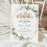 Chic Greenery Woodland Animals Baby Shower Neutral Invitation<br><div class="desc">Personalise this chic greenery woodland invitation with your own wording easily and quickly.  Simply click the customise it further button to edit the texts,  change fonts and fonts colours.  Matching items available in store.  (c) The Happy Cat Studio</div>