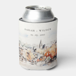 Chic Greenville South Carolina Landscape Wedding Can Cooler