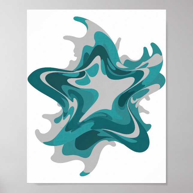 Chic Grey ABSTRACT ART Modern Design Poster (Front)