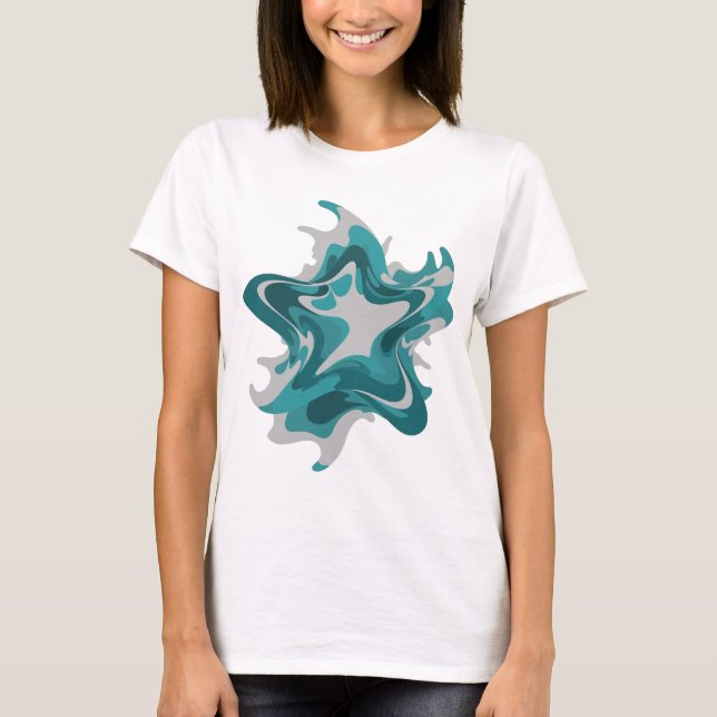 Chic Grey ABSTRACT ART Modern Design T-Shirt (Front)