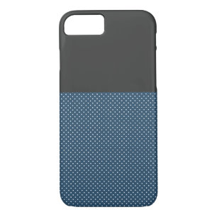 Chic Grey and Blue Dots iPhone 7 Case,Barely There iPhone 8/7 Case