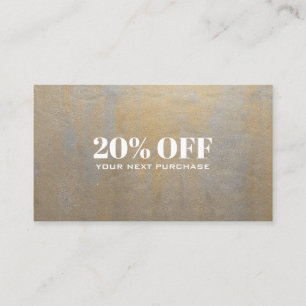 Chic Grey and satin gold discount  Coupon Card