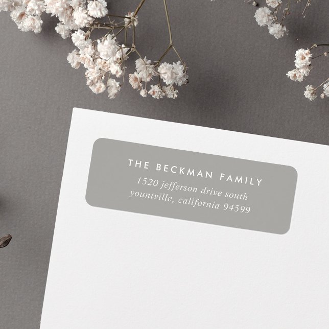 Chic Grey and White Return Address (Creator Uploaded)