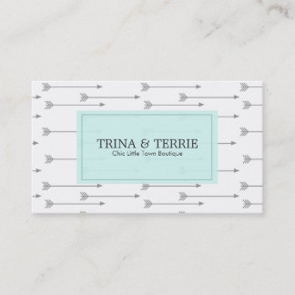 Chic Grey Arrow Business Card