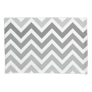 Chic Grey Chevron Ombre ZigZag Pattern Pillowcase