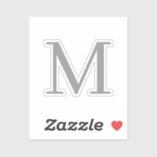 Chic Grey Initial Letter Monogram Modern