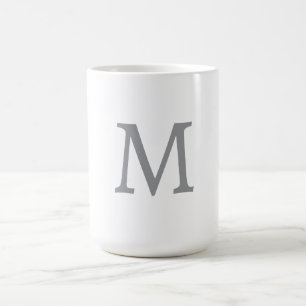Chic Grey Initial Letter Monogram Modern Coffee Mug