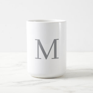Chic Grey Initial Letter Monogram Modern Coffee Mug
