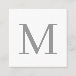 Chic Grey Initial Letter Monogram Modern Enclosure Card