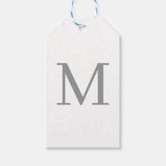 Chic Grey Initial Letter Monogram Modern Gift Tags
