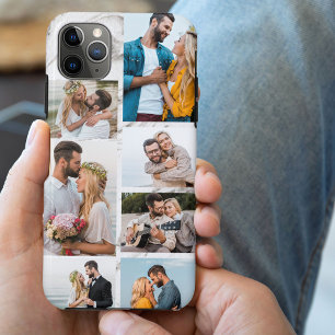 Chic Grey Marble 7 Photo Collage iPhone 11 Pro Max Case