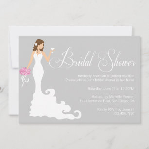 Chic Grey Modern Bride Posh Bridal Shower Invite