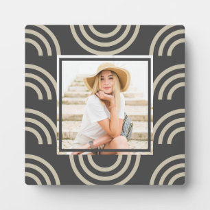 Chic Grey Rainbow Photo Plaque