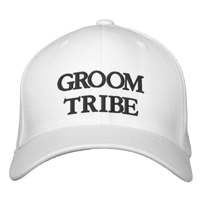 Chic Groom Tribe black and white Embroidered Hat (Front)
