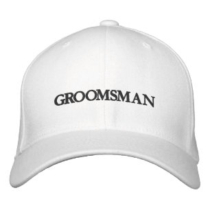 Chic Groomsman black and white wedding Embroidered Hat