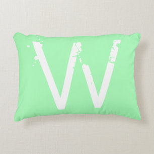 Chic Grunge Monogram Mint Green Decorative Cushion
