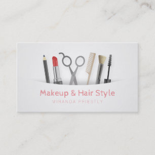 Chic Hair stylist Makeup Tools & Brushes White Appointment Card