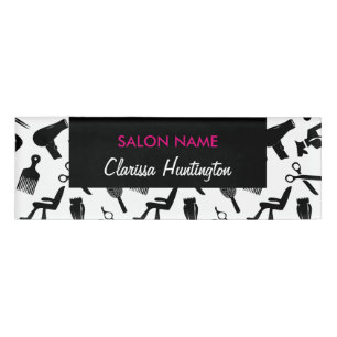Chic Hair Stylist Pattern Custom Name Name Tag