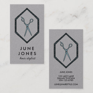 Chic Hair Stylist Scissors Salon Minimal Line Art Business Card