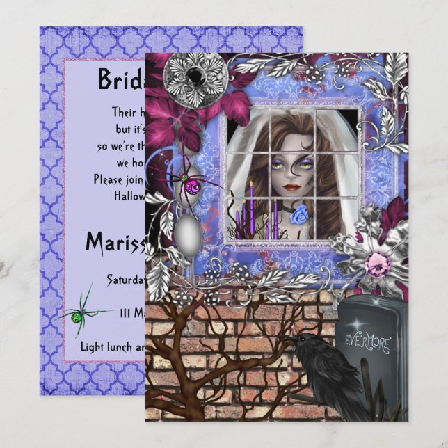 Chic Halloween Bridal Shower Invitation (Front/Back)