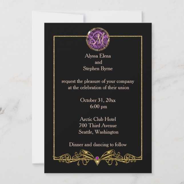 Chic Halloween Wedding Invitation (Front)