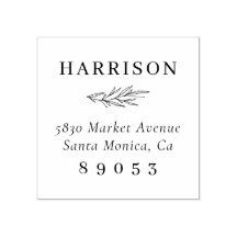 Chic Hand-drawn Branch Family Name Return Address