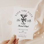 Chic Hand Drawn Martini Retro Save The Date<br><div class="desc">Chic Hand Drawn Martini Retro Save the Date</div>