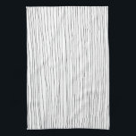 Chic hand drawn stripe black & white kitchen towel<br><div class="desc">Decorate your kitchen with this cool towel. Makes a great housewarming or wedding gift! 
You can customise it and add text too.
Check my shop for lots more colours and patterns!</div>
