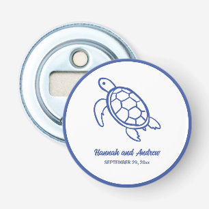 Chic Hand Drawn Turtle Wedding Favour Bottle Opener