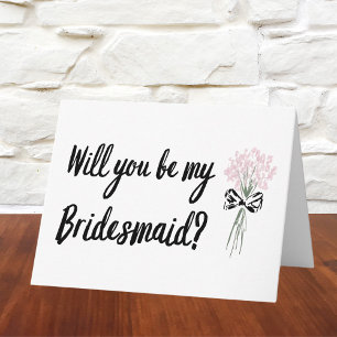 Chic Hand Drawn Will You Be My Bridesmaid Proposal Card
