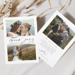 Chic Hand Lettered 3 Photo Wedding Thank You Card<br><div class="desc">Stylish modern boho calligraphy wedding thank you card with an additional photo and text on the back. You can use this card for a wedding,  bridal shower,  engagement,  anniversary,  or any special event. For more advanced customisation of this design,  please click the BLUE DESIGN TOOL BUTTON.</div>