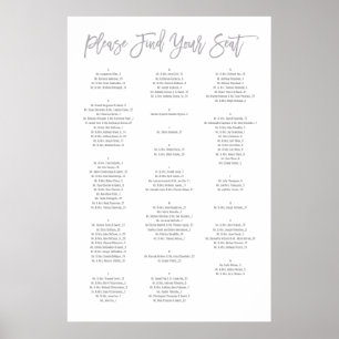 Chic Hand Lettered Alphabetical Seating Chart