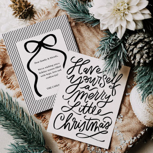 Chic Hand Lettered Christmas Holiday Flat Card