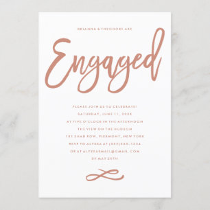 Chic Hand Lettered Engagement Party Invitation