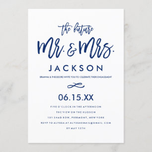 Chic Hand Lettered Engagement Party Invitation