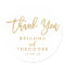 Chic Hand Lettered Gold Thank You Favour Label