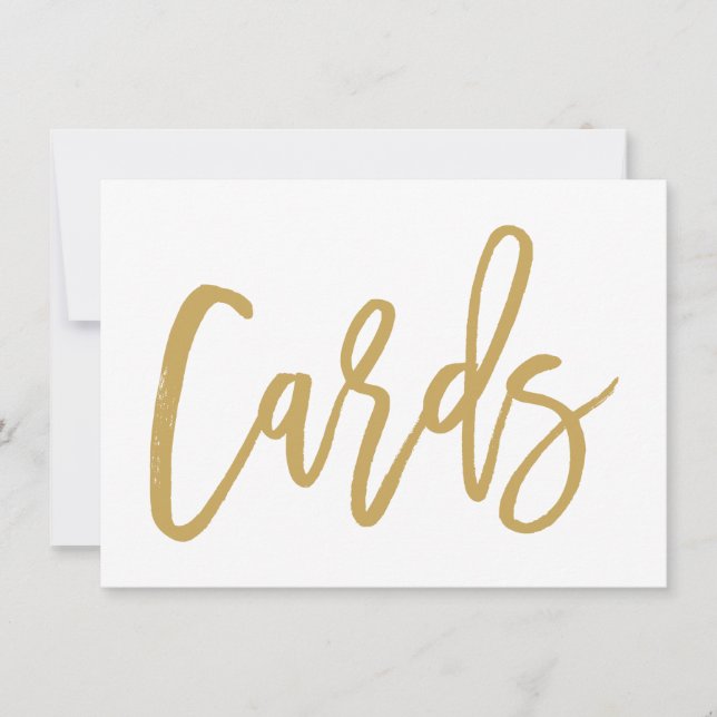 Chic Hand Lettered Gold Wedding Cards Print (Front)
