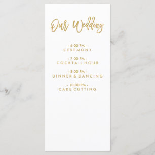 Chic Hand Lettered Gold Wedding program Programme