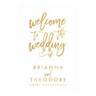 Chic Hand Lettered Gold Wedding Welcome Sign