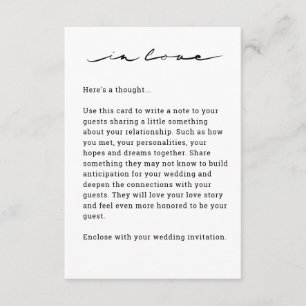 Chic Hand Lettered "In Love" Enclosure Card
