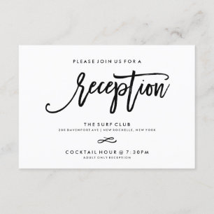 Chic Hand Lettered Reception Accommodations 2-Side Enclosure Card